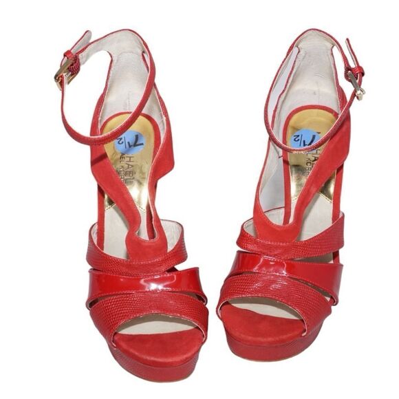 Michael Kors Red Suede Stiletto Pumps, Size 7 - Picture 6 of 11